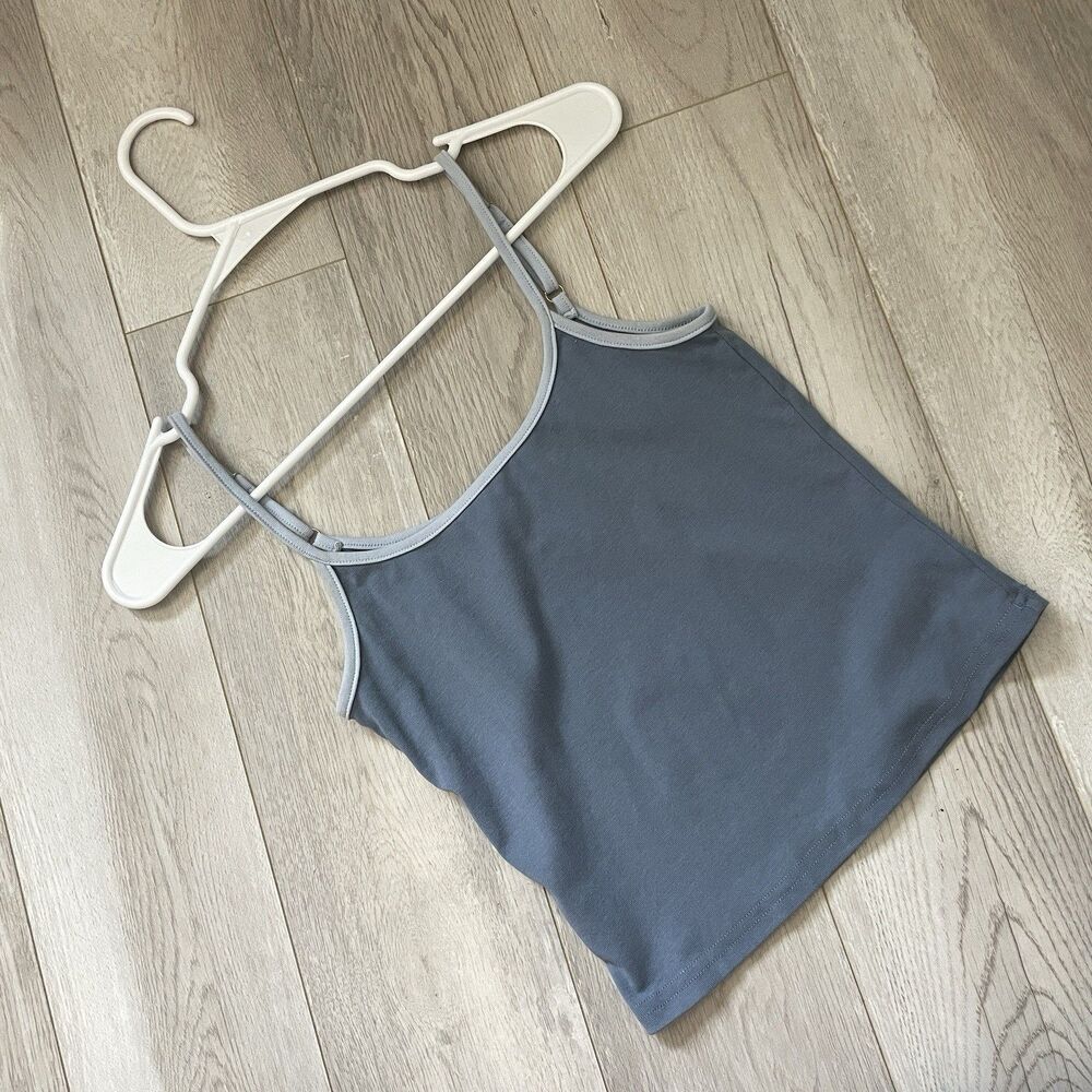 Edikted Cami Tank Top back to basics crop womens Blue (small) summer casual